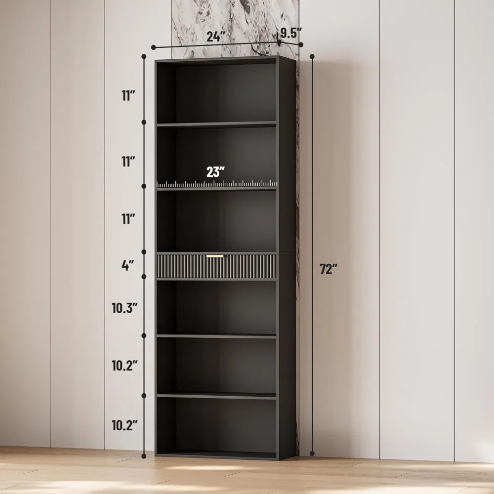 7-Tier Bookshelf with Storage, 72