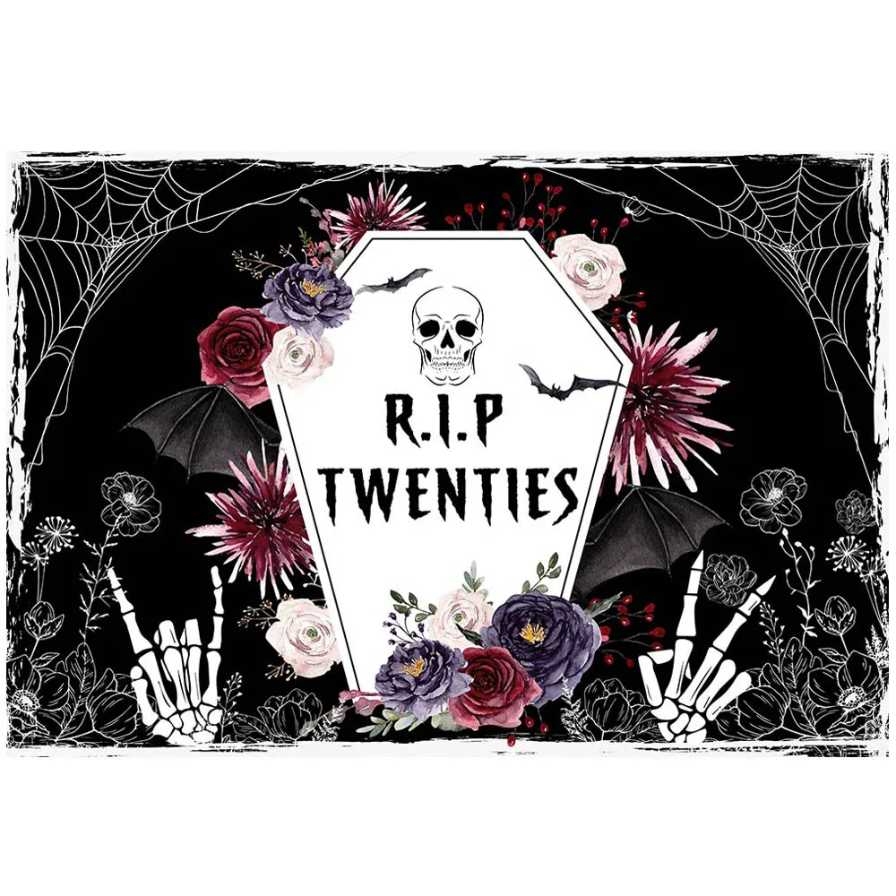 Mocsickaハロウィーンの背景r。I. P. 20周年の誕生日パーティーの装飾は安全な黒の写真の背景スタジオアクセサリー