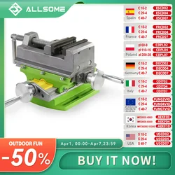 ALLSOME 3 inç çapraz slayt mengene yardımcısı masa bileşik masa çalışma masası tezgah freze sondaj HT2878 için Alunimun alaşım vücut