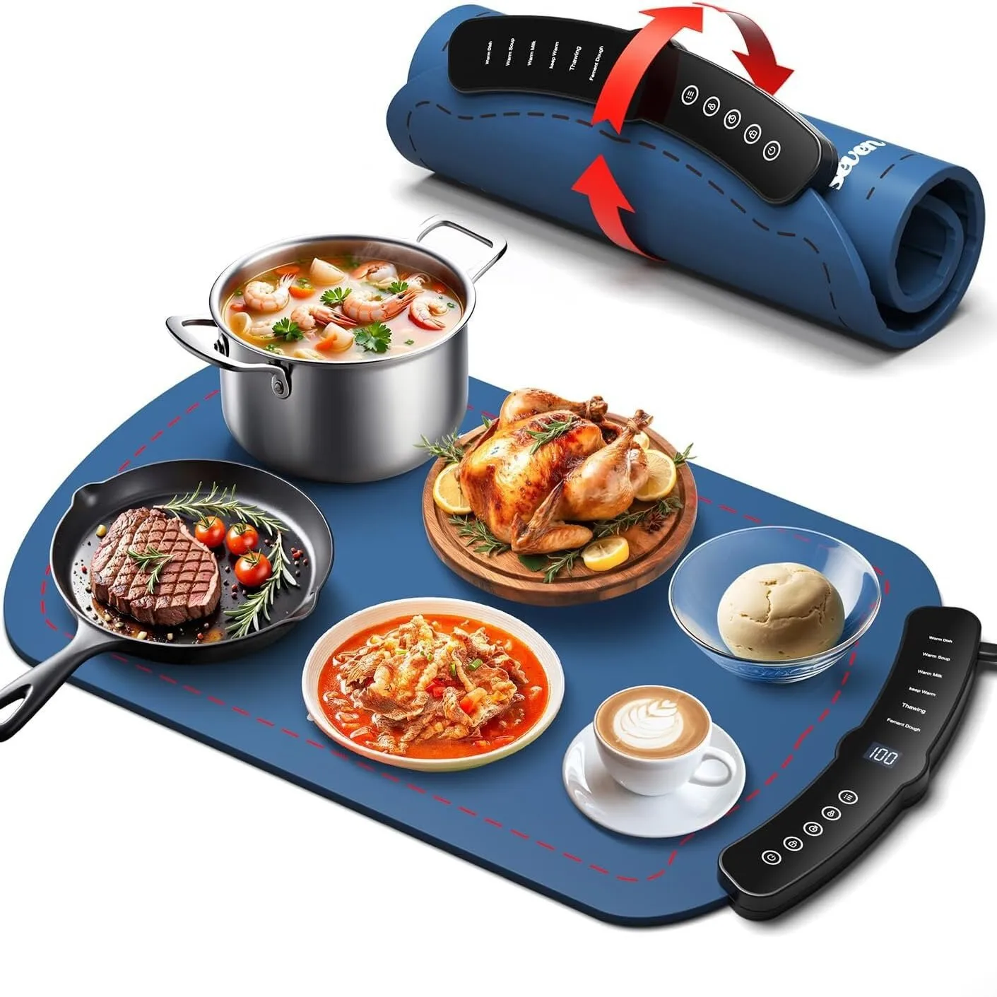 

Folding Warm Vegetable Board Multi functional Home Constant Temperature Hot Rice Vegetable Board Insulation Board