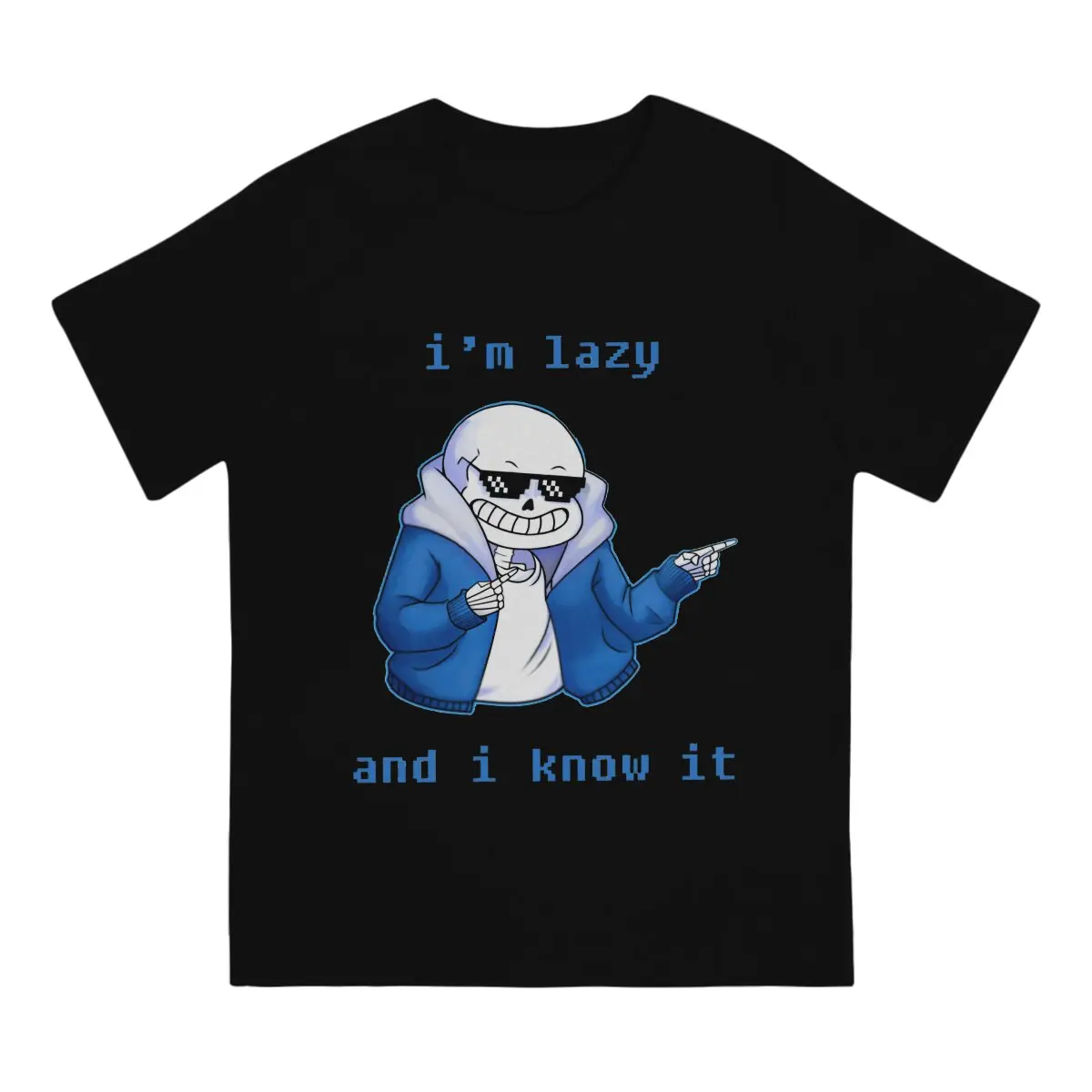 Lazy And I Know It Skeleton Inspired O Neck TShirt Undertale Classic Polyester T Shirt Men Clothes Fashion