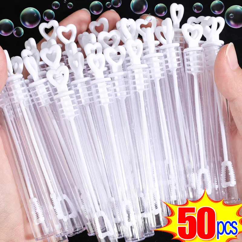 10/50Pcs Love Heart Wand Tube Bubble Soap Bottle Prezenty ślubne dla gości Urodziny Party Decor Baby Shower Favors Kids Toys