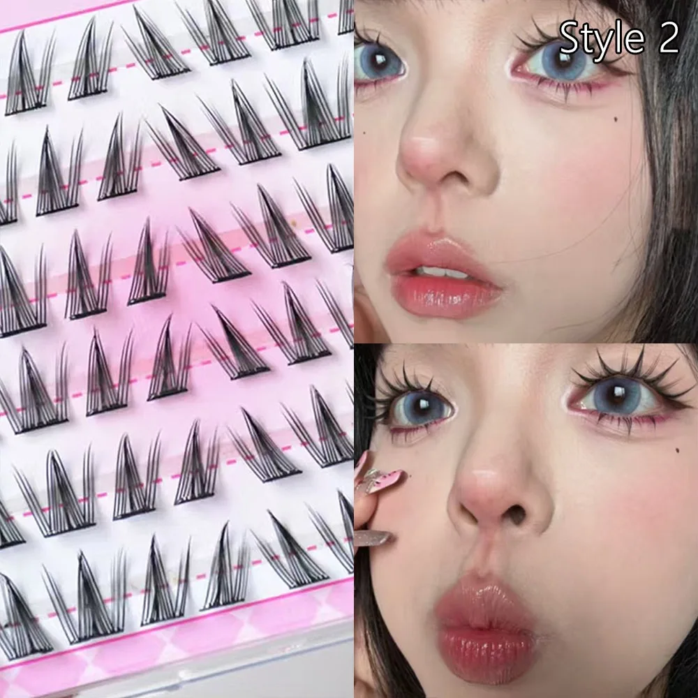 

Press on Self Adhesive Cluster Lashes No Need Glue Reusable Glue-free False Eyelashes Handmade Black Individual Eyelash