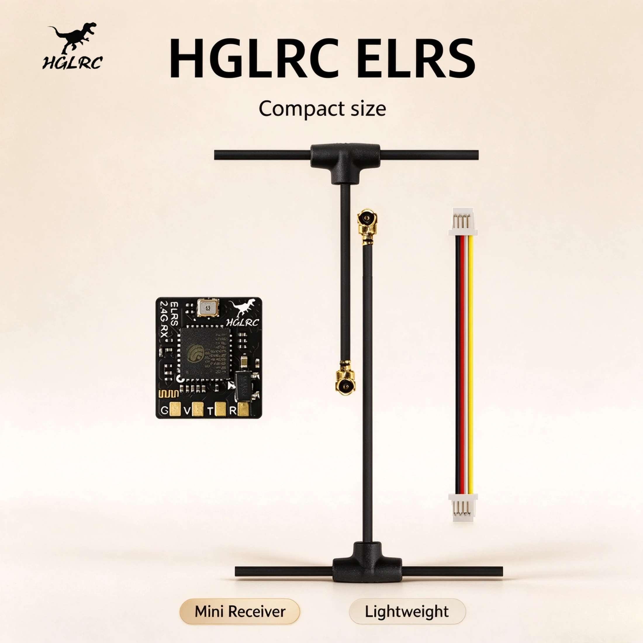 HGLRC ELRS 2.4G Receiver 500Hz Refresh Rate ELRS 3.0 Omni-directional Antenna for RC Airplane FPV Long Range Drone