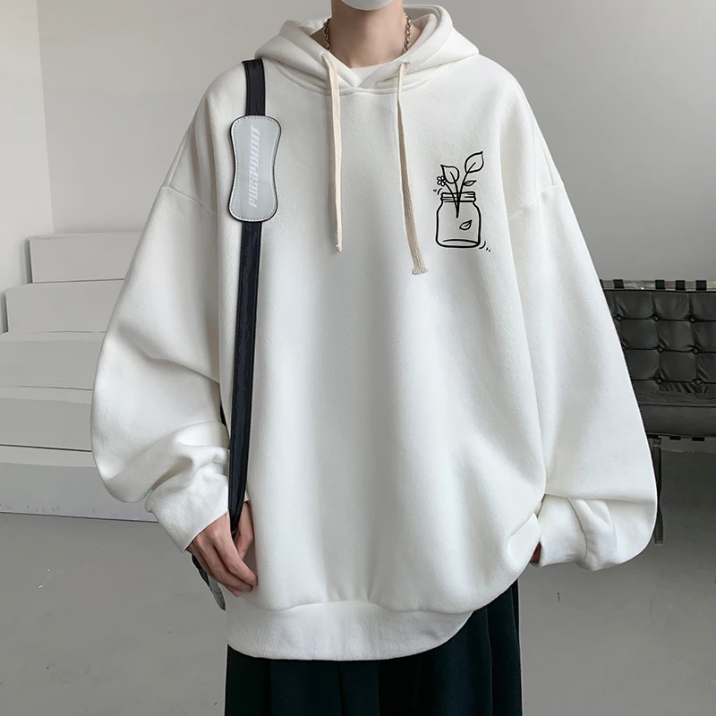 

Men's Oversized Hoodie Black Hoodies with Hat Oversize for Men Funny Print 5XL Man Casual Wear Hoody Male Sweatshirt