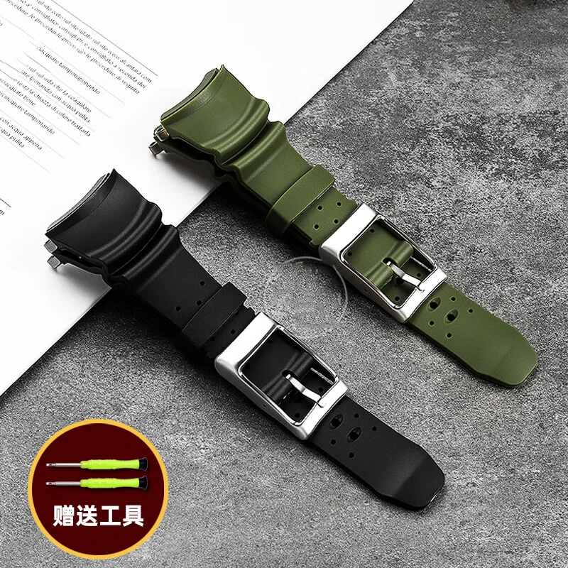 High quality silicone wristband for Citizen small monster canned BJ8050 BJ8057 resin silicone watch strap men's  accessories