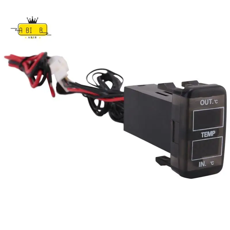 ABIB -Dual Temperature Display Inside And Outside The Car Dual Temperature Sensor For Toyota Corolla Reiz Prado Prius