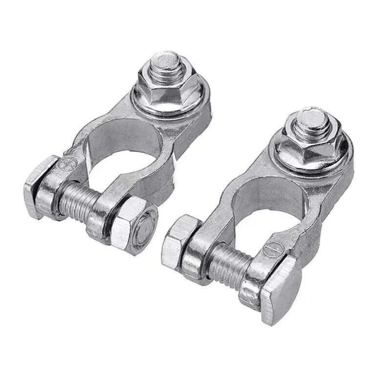 

1 Pair Battery Clamp Terminal For Car Battery Charging With Quick Release Connectors, Suitable For 12V And 24V Systems.