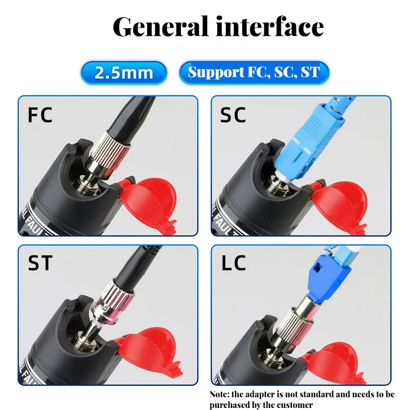 High Quality 50MW FTTH Fiber Optic Tester Pen Type Red Laser optical fiberLight 50KM Visual Fault Locator Optical Cable Tester