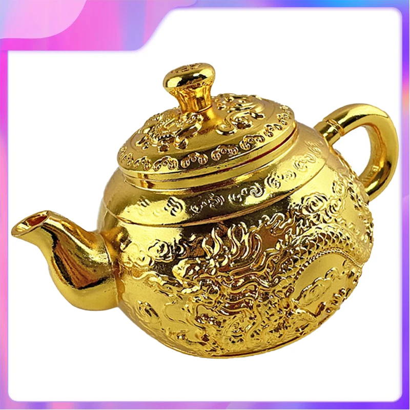 

Luxury palace style Golden Dragon Phoenix tea set home kung fu tea set