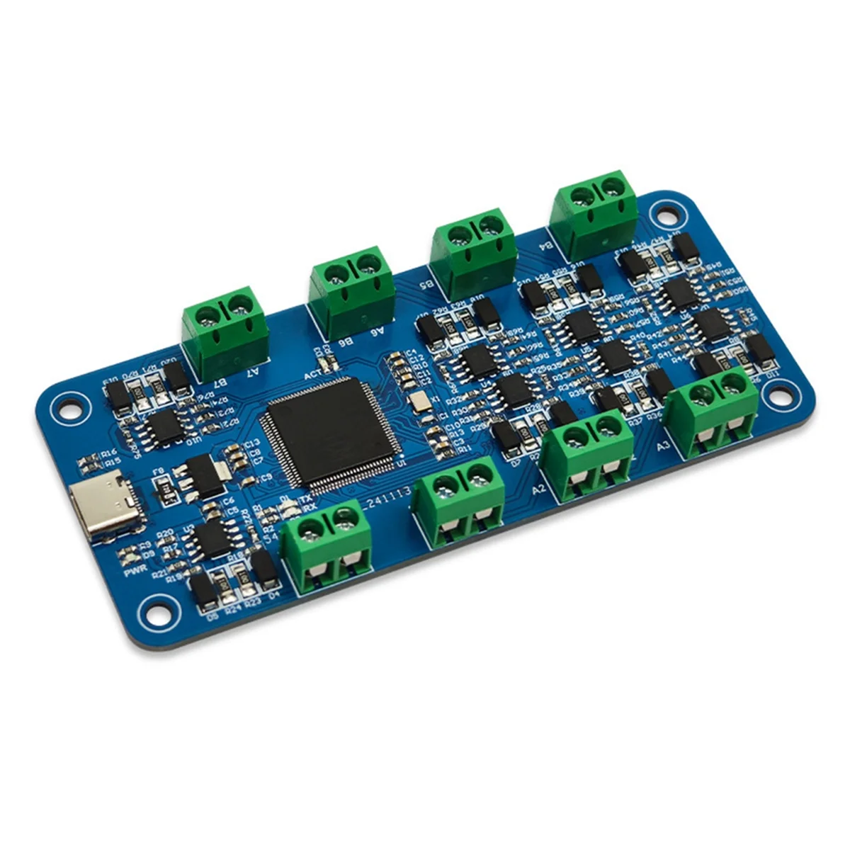 A44U USB to 8-Way RS485 Communication Module CH348L Half-Duplex Signal Transmission with Indicator Light for Scanner Printer