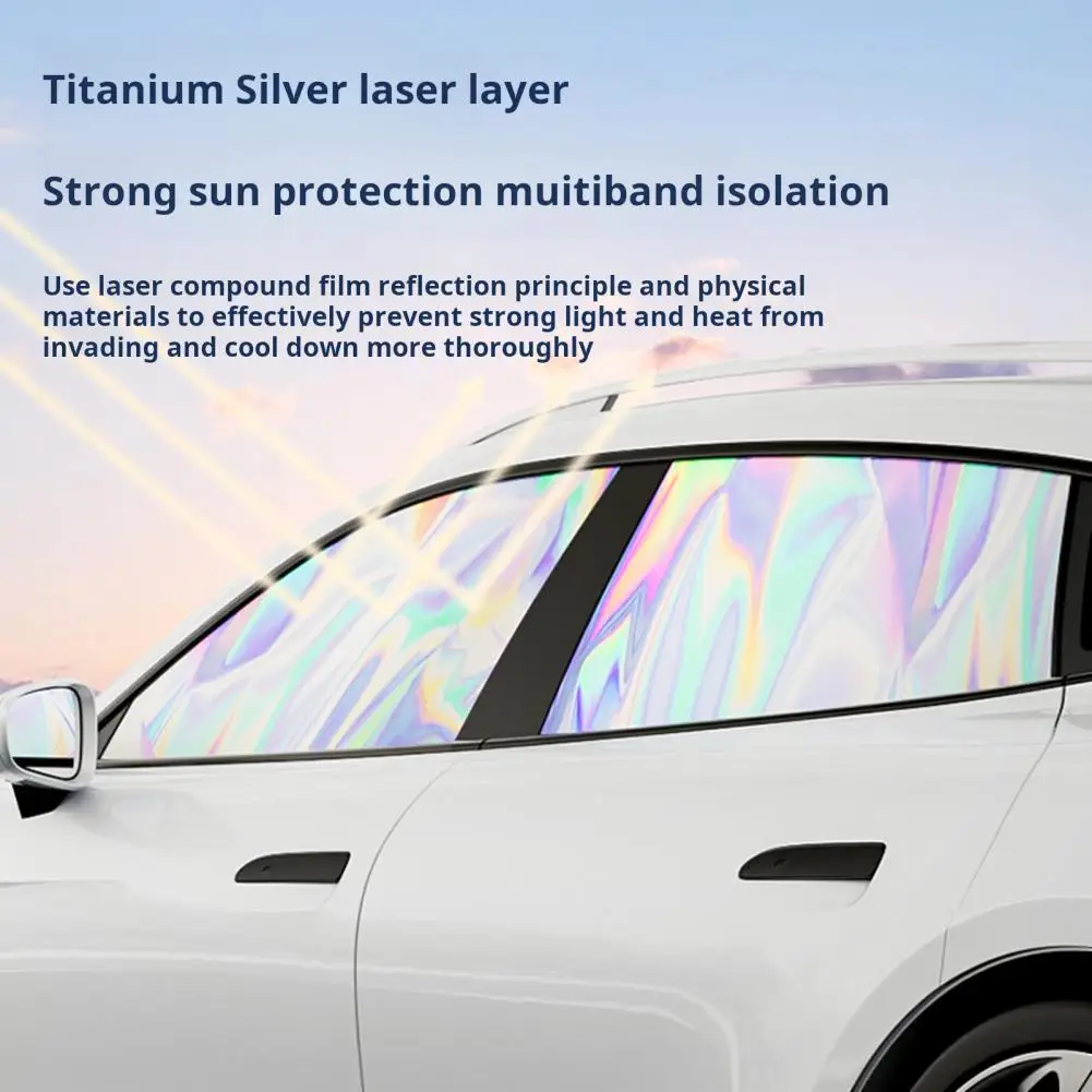 4Pcs Magnetic Car Window Shade UV proof Sun Privacy Titanium Silver Coating Sunshade Cover Accessories