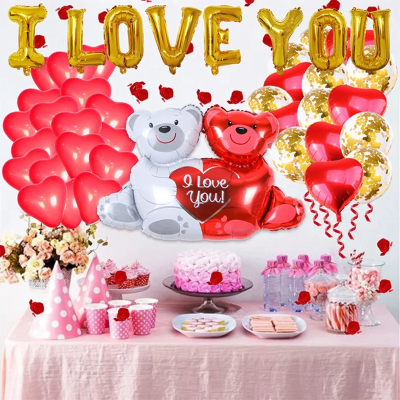 Kit de ballons coeur pour la fête de Léon, décoration florale de mariage, pétales de rose injRose, rouge foncé, 1000 pièces