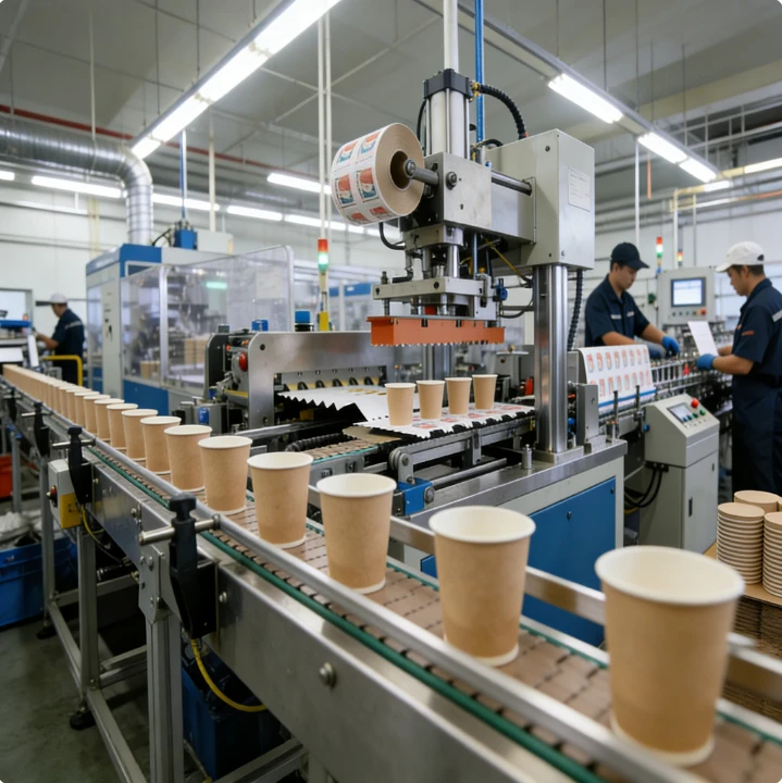 Paper Cup Printing and Die Cutting Machine Fully Automatic for Disposable Paper Cups Manufacturing Line