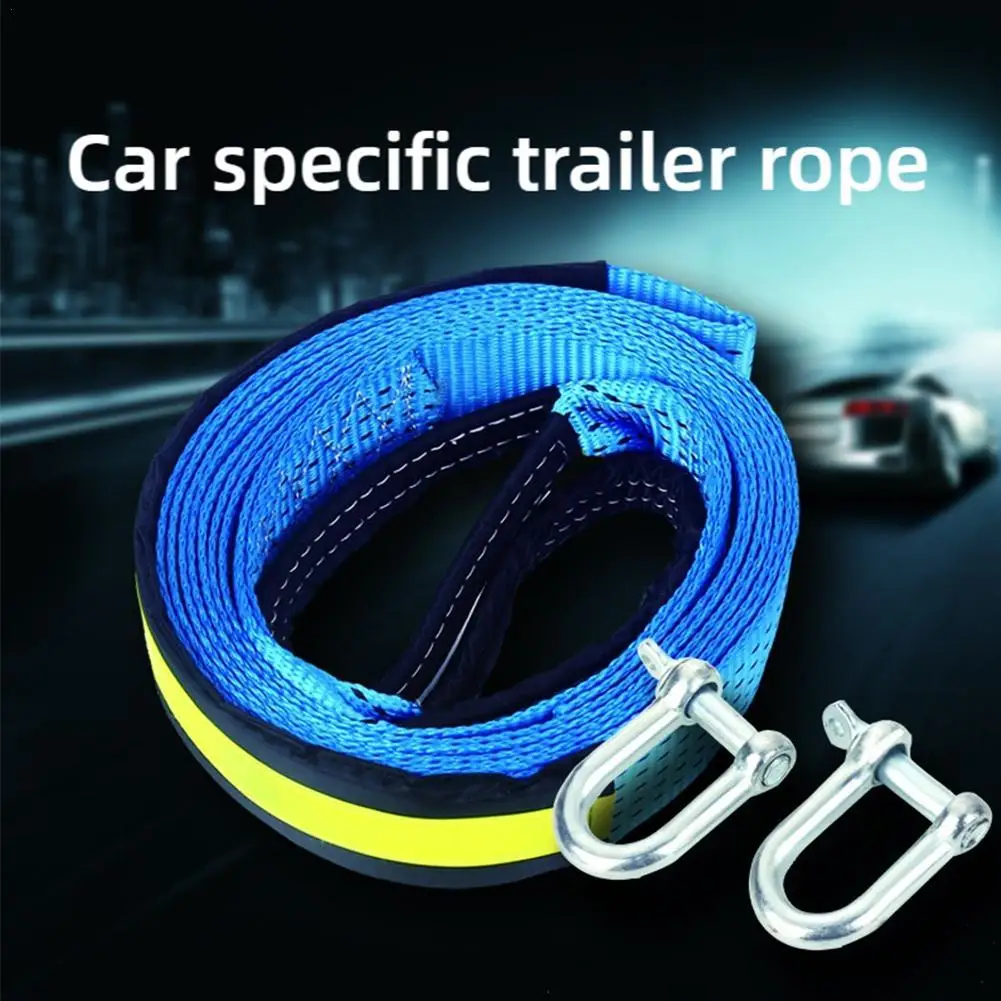 5m 8Tons Heavy Duty Car Tow Rope Auto Emergency Safety Towing Rope Cable Wire With Hooks High Strength Nylon For Car Emergency