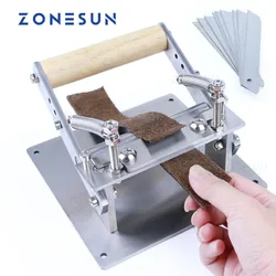 ZONESUN DIY Leather Product Manual Skiver Peel Tools, Shovel Skin Machine, Leather Splitter, Vegetable Tanned Handle Peeler