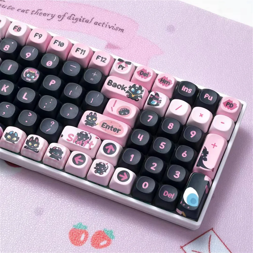 

MOA Personalized Cute Keycap Set PBT 125 Keys Gradient Blackface Keycaps for 60/64/84/98/108 Mechanical Keyboards