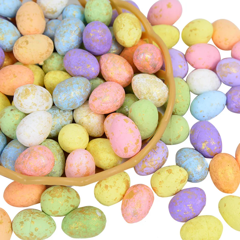 50 Stücke Mini Bunte Ostereier Schaumstoffe Mit Korb Kinder Geschenk Frohe Ostern Dekoration 2024 Home Festival Party Supplies
