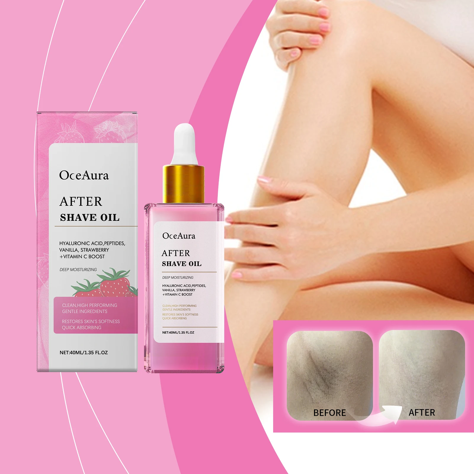 Hair Care Vitamin E - Масло после депиляции с экстрактом клубники,