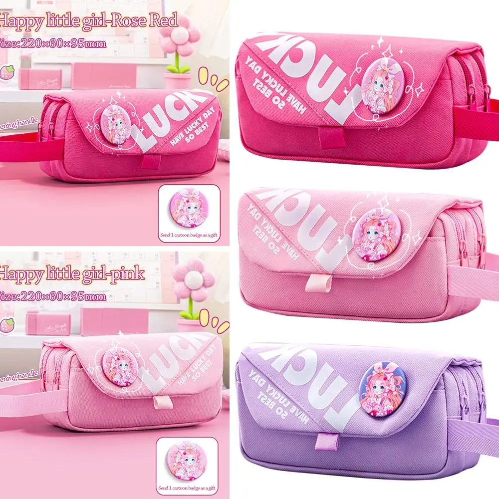 Cute Large Capacity Pen Bag Dirt-proof Multifunctional Stationery Bag Storage Bag for Students