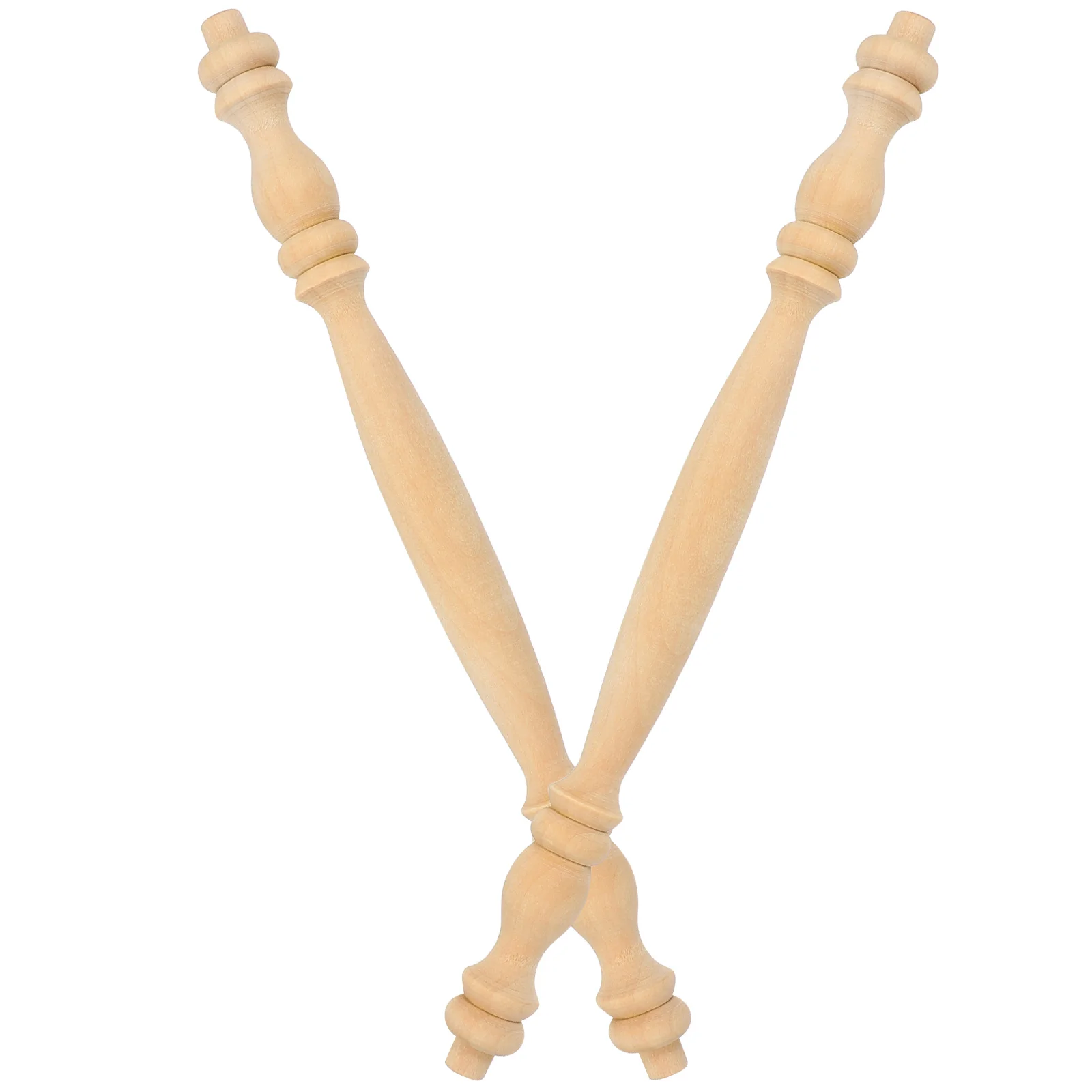 

2 Pcs Solid Wood Cabinet Baluster Spindles for Crafts Staircase Balusters Wooden