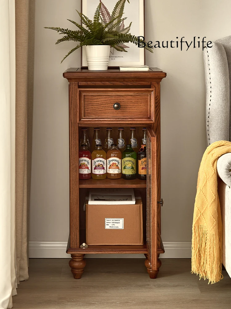 American-Style Antique Solid Wood Wine Cabinet Household Minimalist Display Cabinet