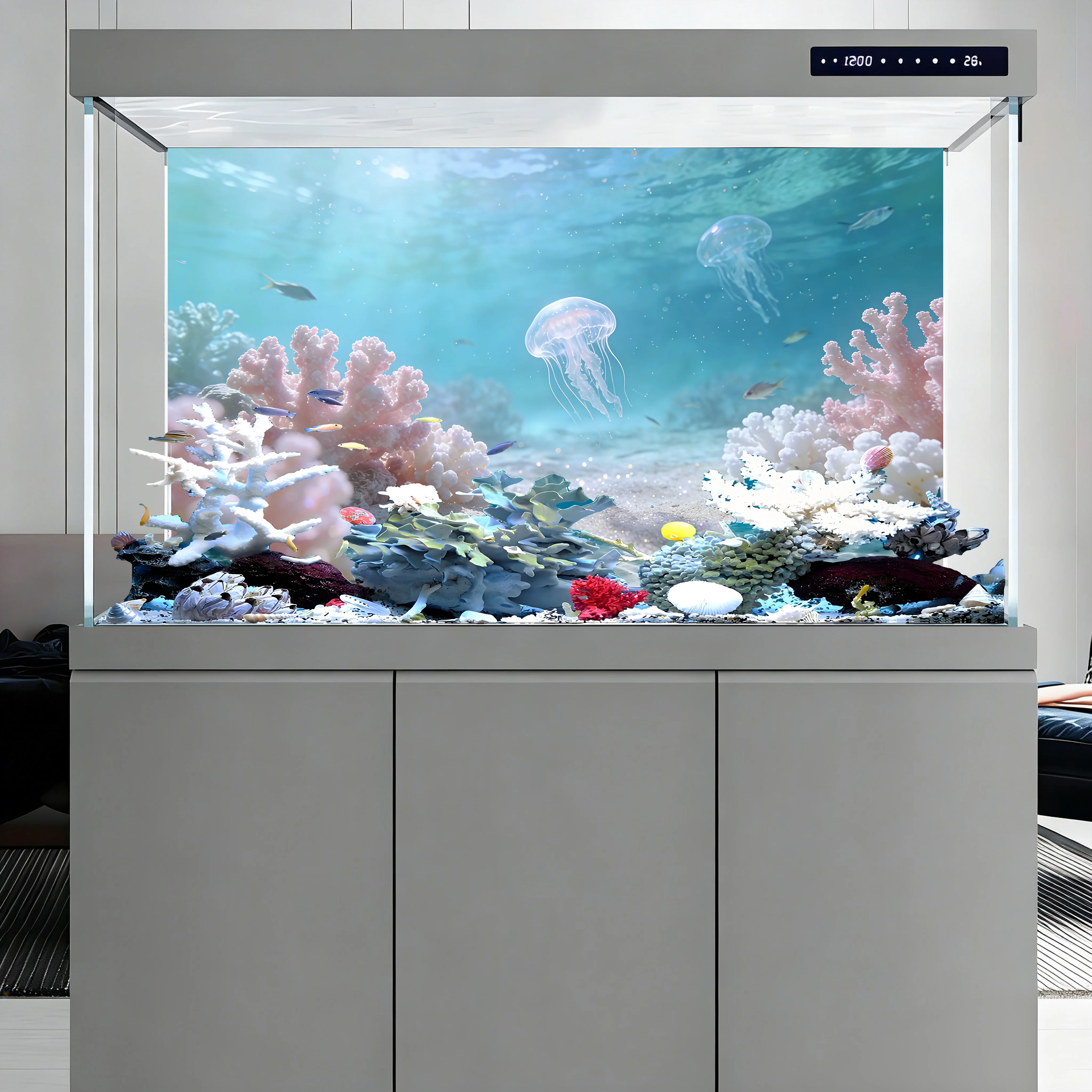 White sand beach and pink cora - Aquarium Sand White review and price