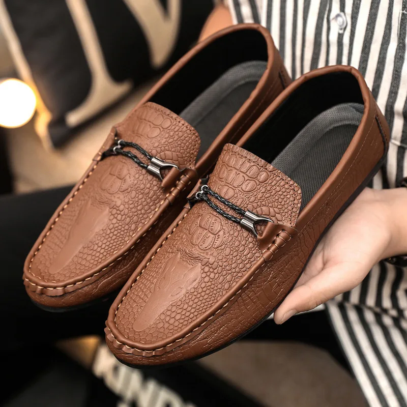 

Fashion Men's Casual Shoes Spring Lace-free Male Loafers Soft Comfortable Men's Driving Flat Shoes 2025 New Chaussure Hommes