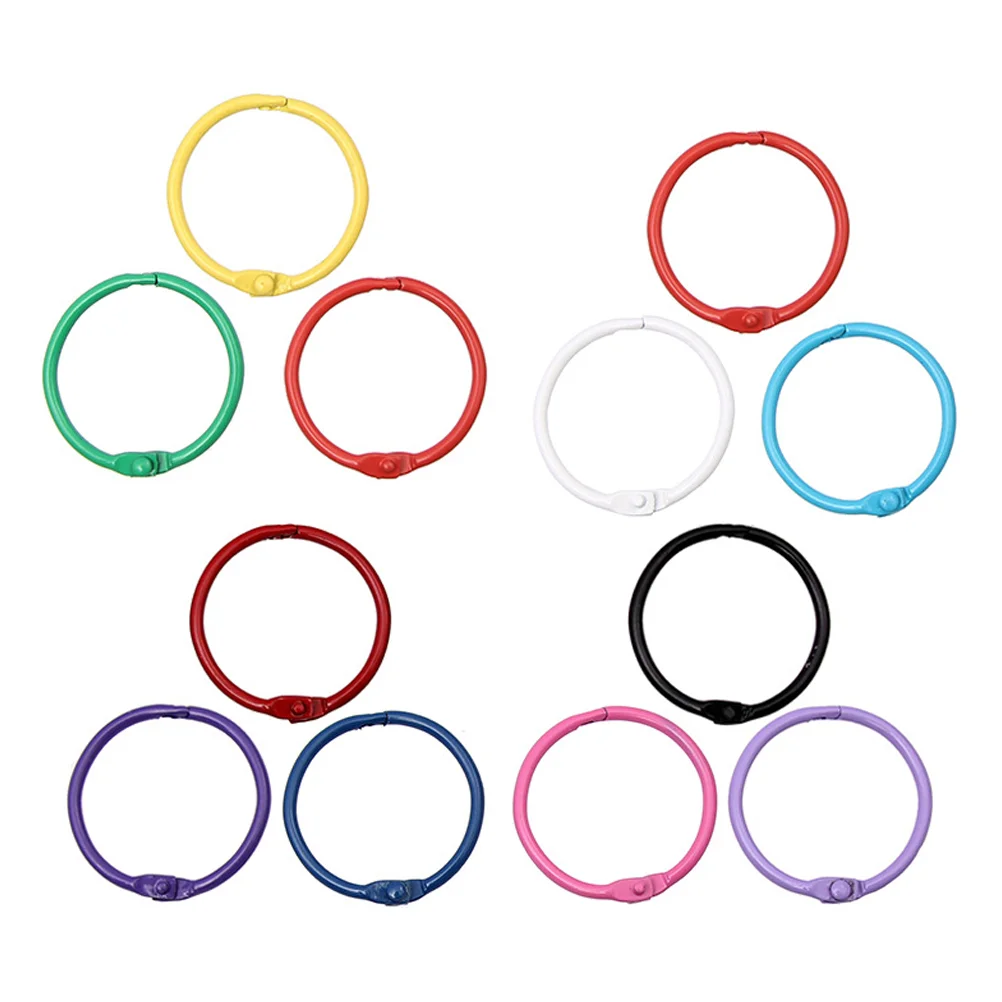 70 Pcs Ring Clip Loose Leaf Binder Clips Metal Rings Jewelry Buckle Keychain Circle