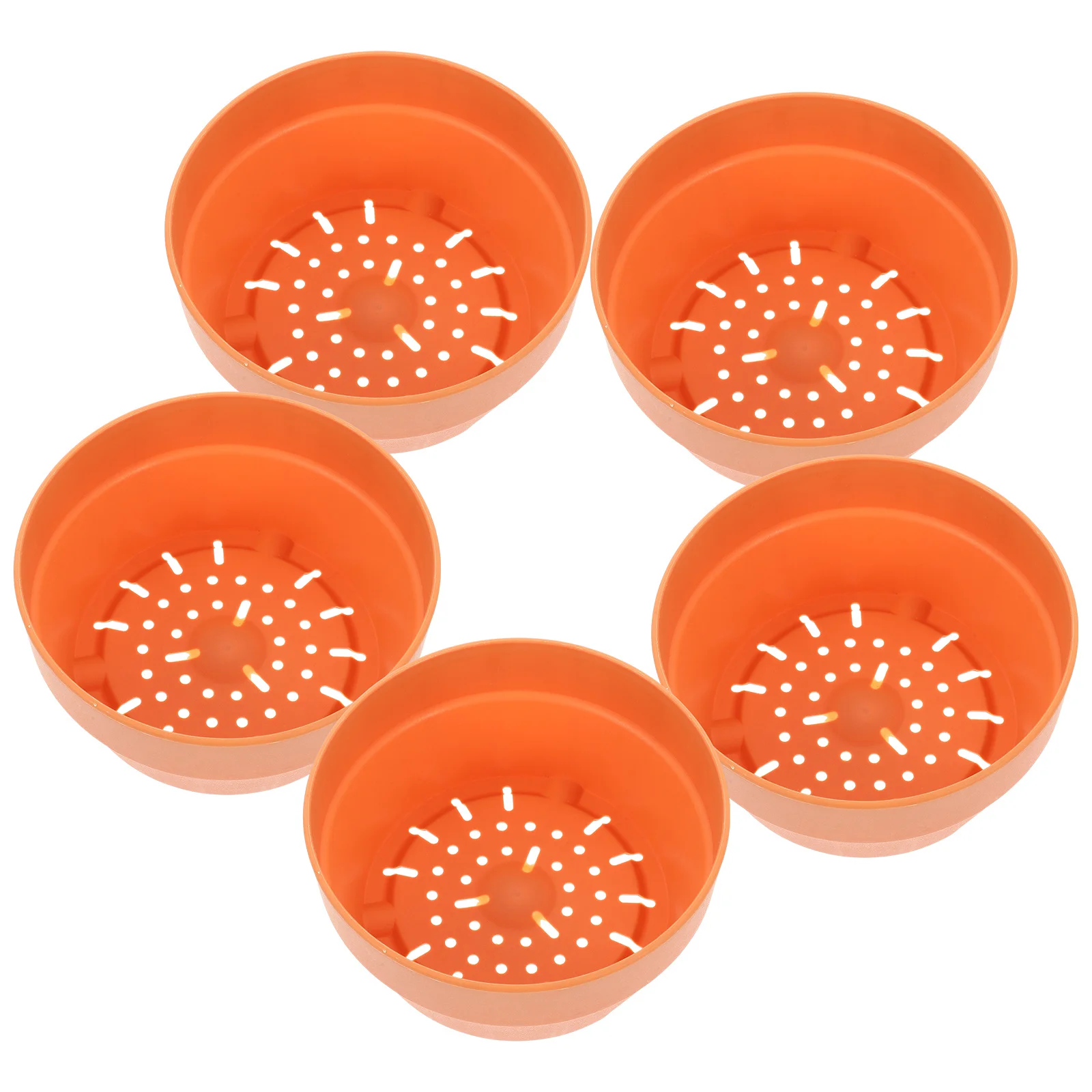 

6Pcs Imitation Clay Plastic Plant Pot Small Round Flower Container Drainage Hole Indoor Outdoor Succulent Garden Supplies Orange