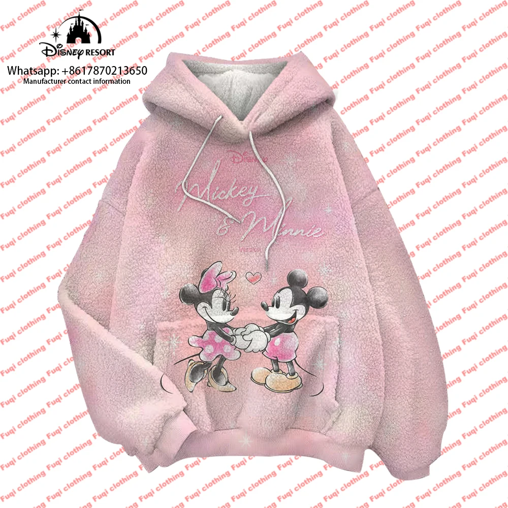 

Boys Girls New Streetwear Hoodie Plush Sweatshirt Mickey Minnie Anime Disney Brand Fashion Crew Neck Ladies Pullover Hoodie