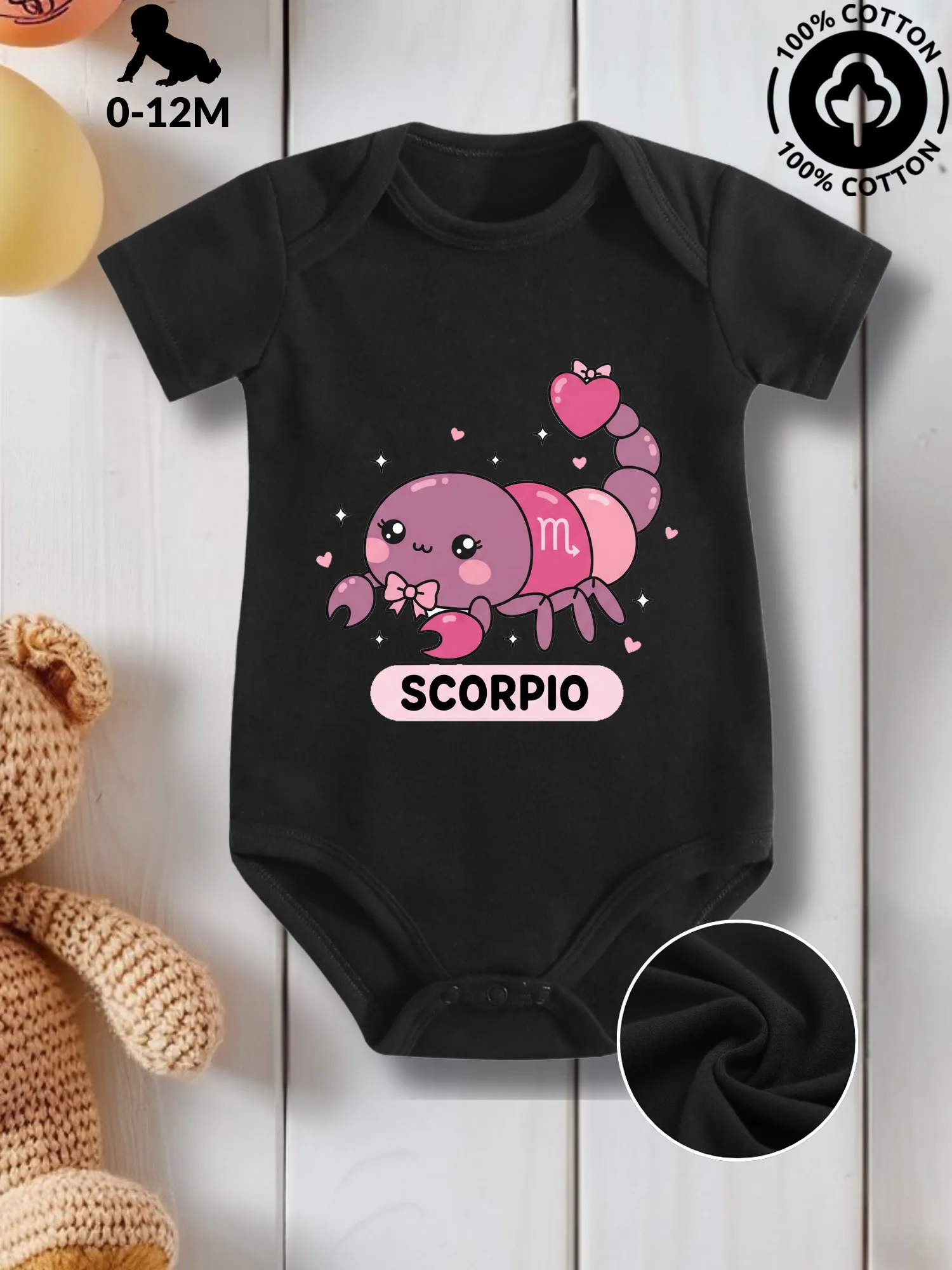 

Детский костюм для ползания унисекс Скорпион, комбинезон для ухода за кожей из чистого хлопка, всесезонный черный боди 190GSM