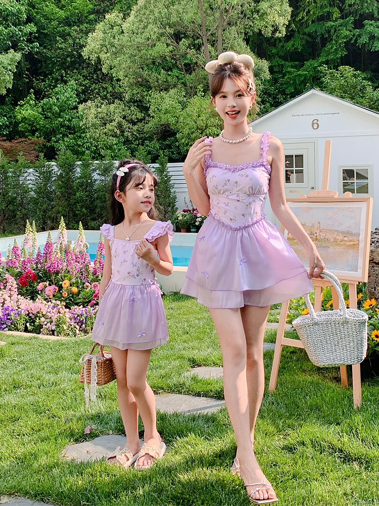 

Conservative Princ Sle Swimming Suits 2025 New Summer Parent-Child Cute Little Girl Thermal Spring High-End Feelings