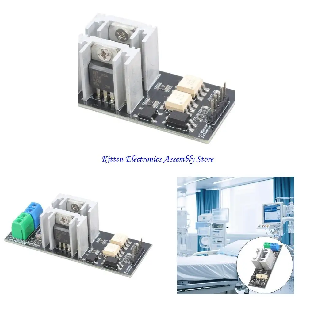 96GD AC Load Controller ضوء خافت مستقل 2CHANNEL 3.3V/5V LOGICS دعم لأتمتة المنزل ومشاريع DIY