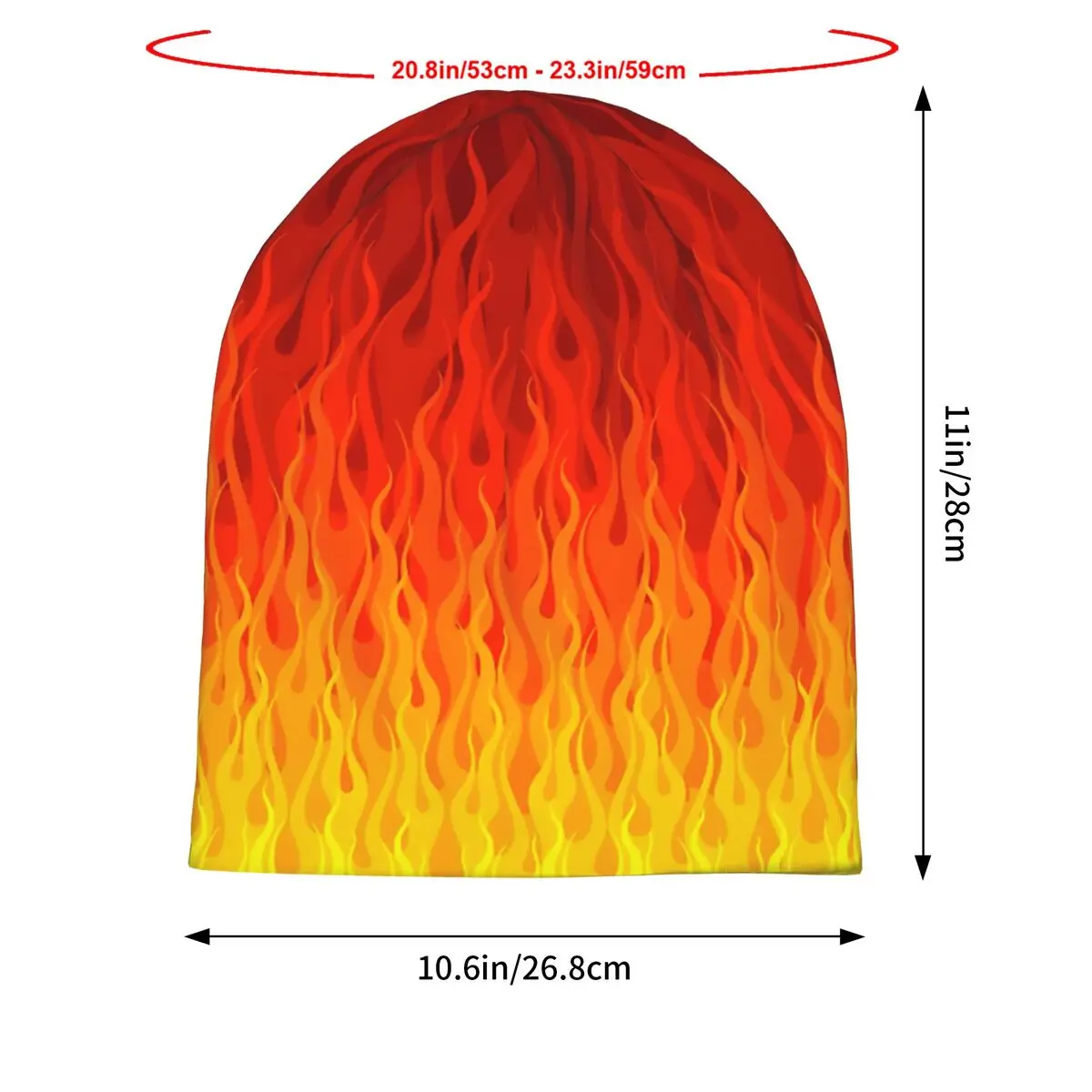 Red Orange Yellow Burning Flames And Fire Tapestry Men's Beanies Printed Chemotherapy Pile Outdoor Turban Breathable