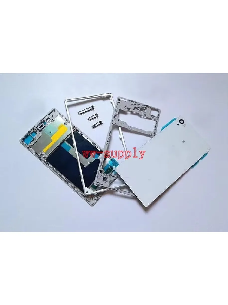Pełna obudowa przedniego podwozia + środkowa rama + tylna obudowa baterii + pokrywa portu + naklejka dla Sony Xperia Z1 L39H C6902 C6903 C6906 — zdjęcie 2