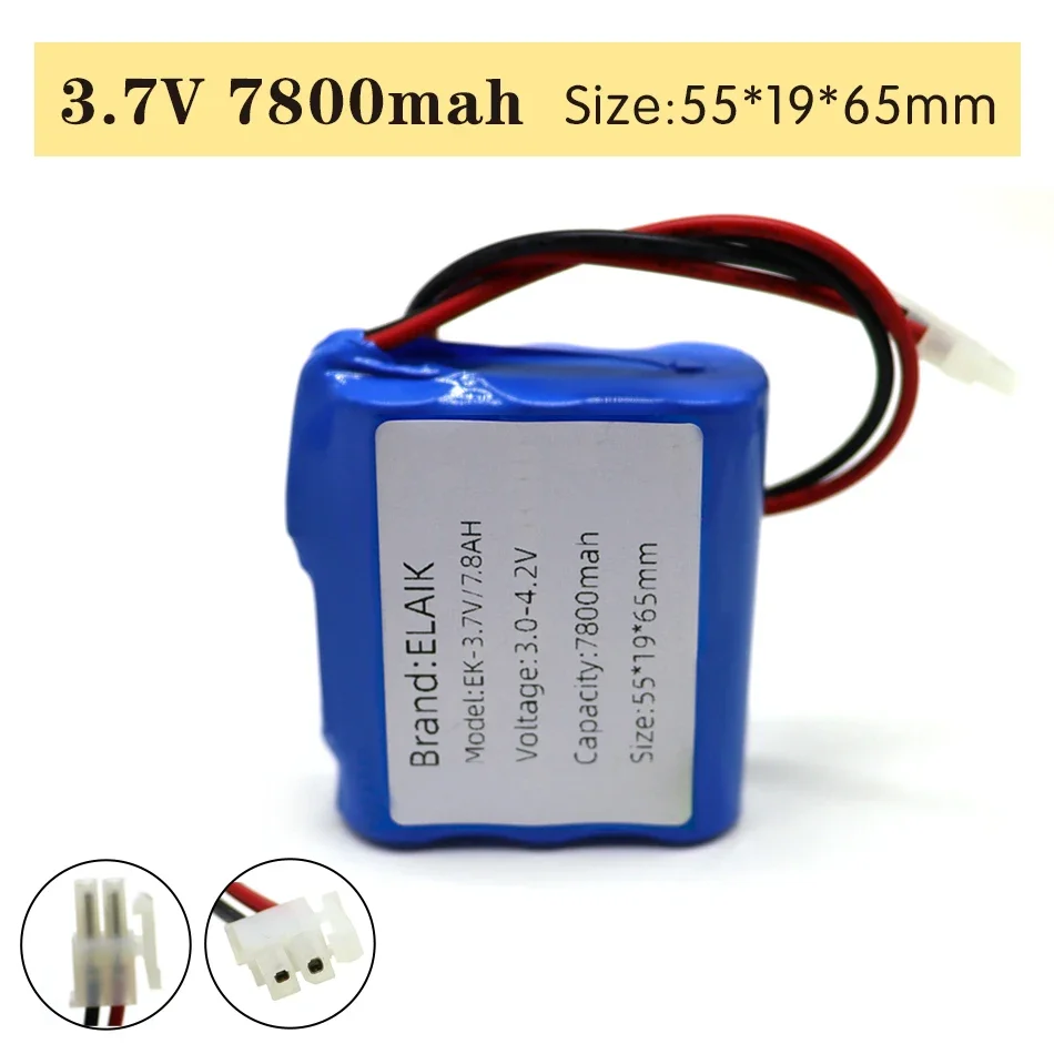 Lithium battery 3.7V 18650 with 5557-1*2 plug 6800mAh fishing LED light Bluetooth speaker rechargeable battery