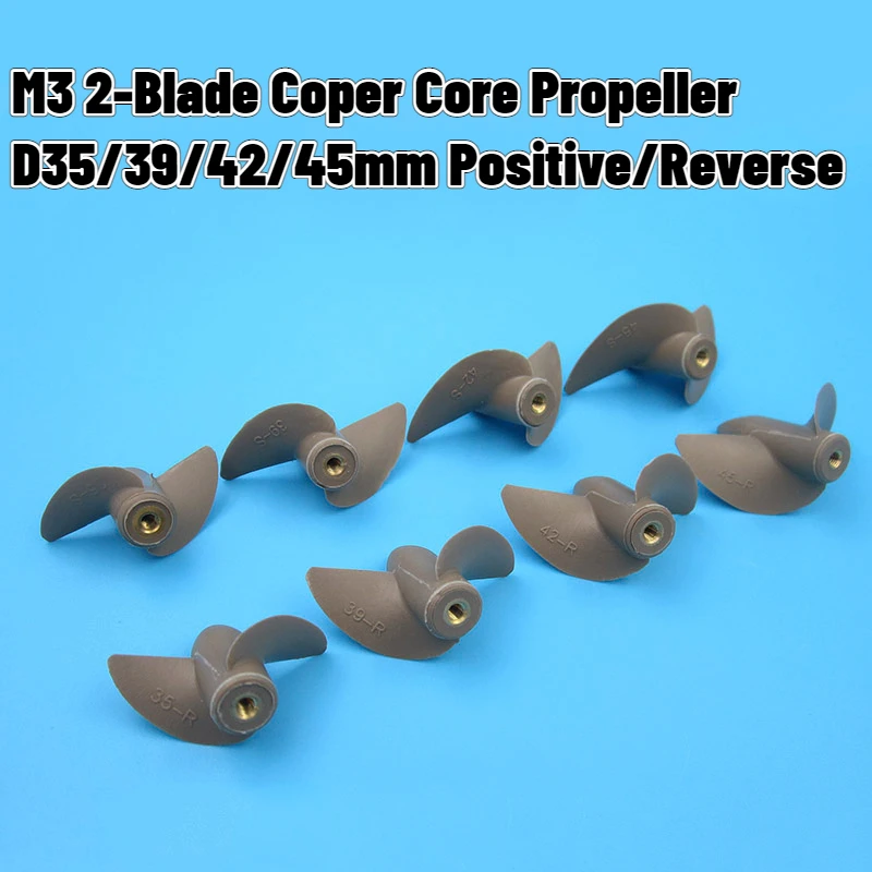 Rc Boat 2-Blade M3 Thread nucleo in rame Semi-immerso elica a pale in Nylon ad alta resistenza P25/27.5/29.5/31.5mm * D35/39/42/45mm