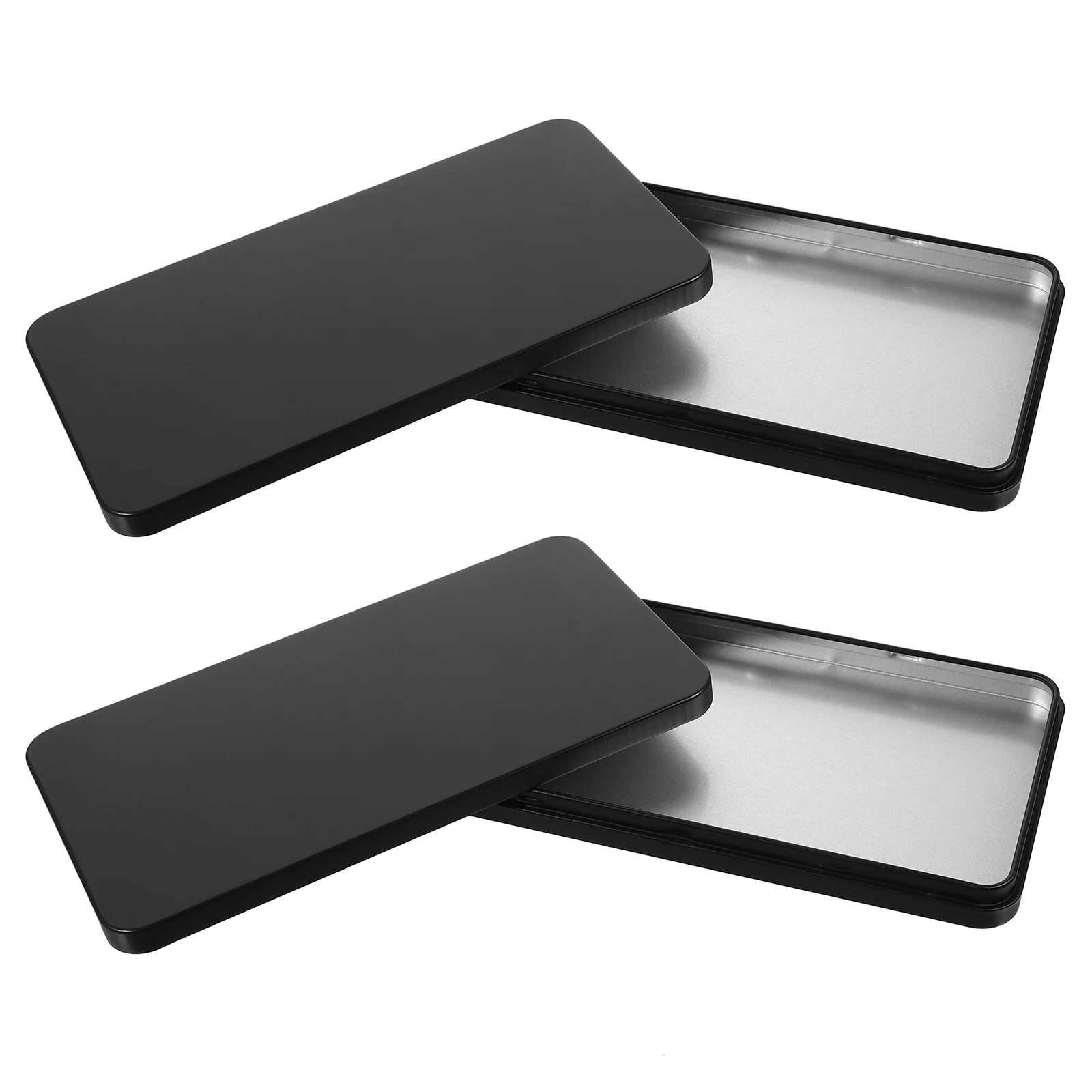 2 Pcs Tinplate Cash Box Practical Metal Boxes Small Portable Pocket Organizer Candy Container