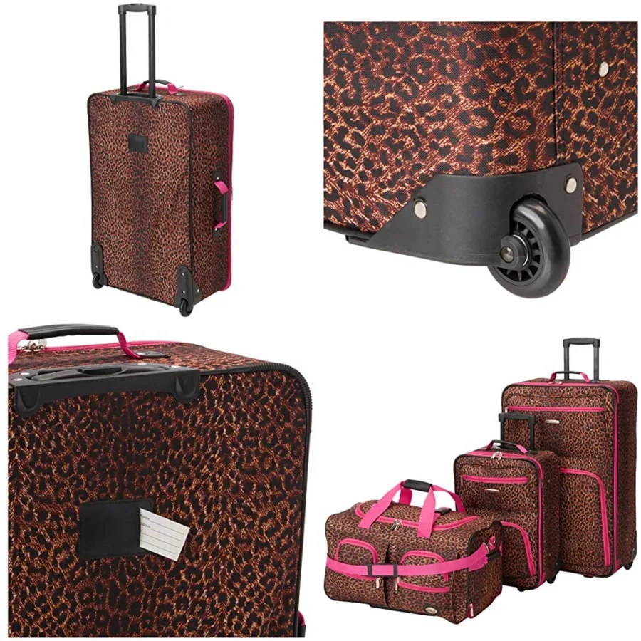 

Vara Softside 3 Pcs Upright Luggage Set, Expandable, 20"/28"/22" Rolling Duffel