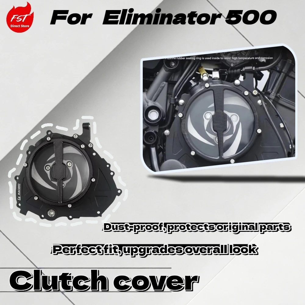 

For Eliminator 500 Transparent Clutch Cover Durable Anti-Corrosion Retro Motorcycle Engine Cover