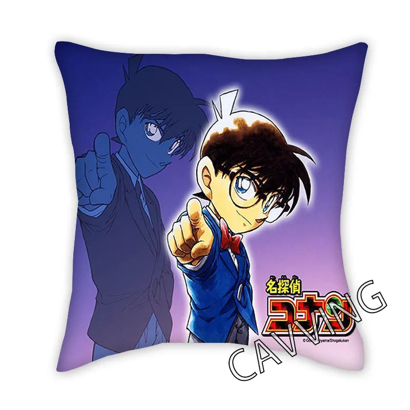 Detective Conan  3D Printed Polyester Decorative Pillowcases Throw Pillow Cover Square Zipper Cases Fans Gifts Home Decor