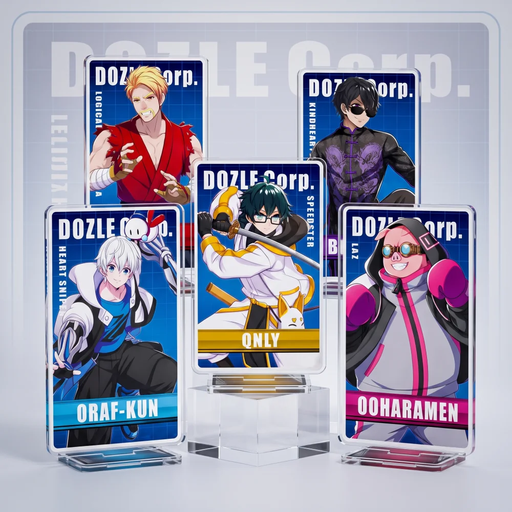 15cm Acrylic Keychain Stand Youtuber Character Collection Dozle Corp Oraf‑kun Ooharamen Qnly Desktop Decor Hobby Fans Gift
