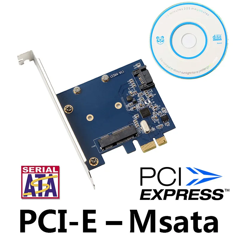 

PCIe X1 To MSATA SSD & SATA3.0 Combo Expansion Card, ASM1061 Chipset PCI Express Controller Mini SATA SSD Adapter for PC Desktop