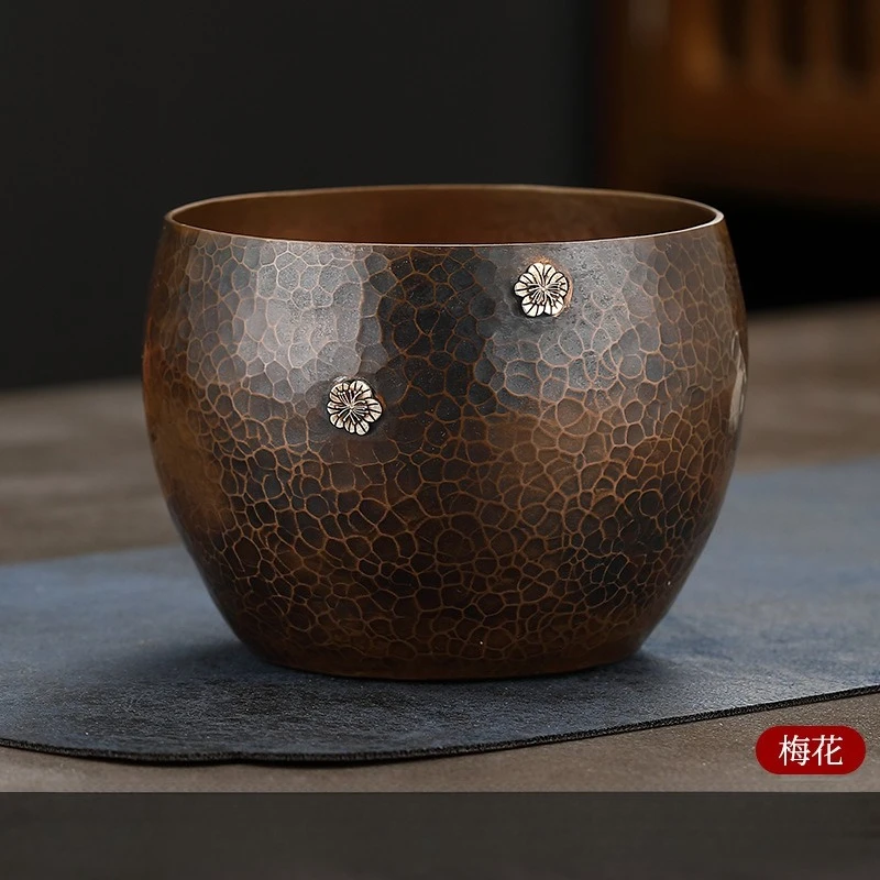 

Copper tea wash high-end silver inlaid Jianshui retro large household tea water jar cup washing Zen kung fu tea set accessories