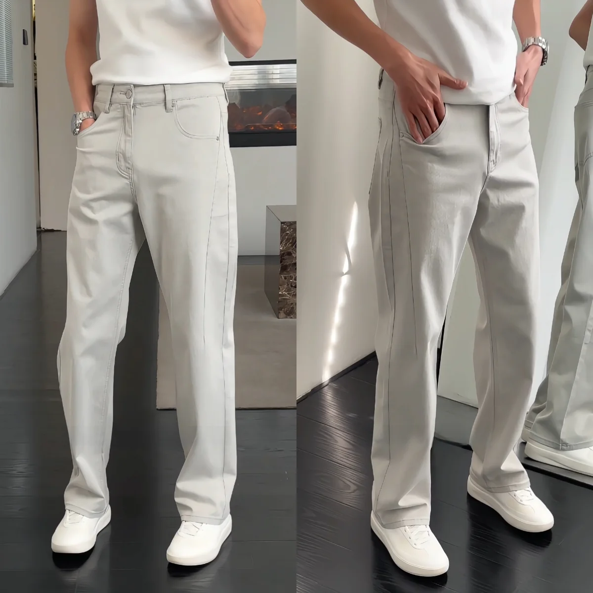 

Trendy Casual Jeans Men's Versatile High Quali Korean Sle Straight Leg Denim Pants Spring Summer New Arrival Breathable