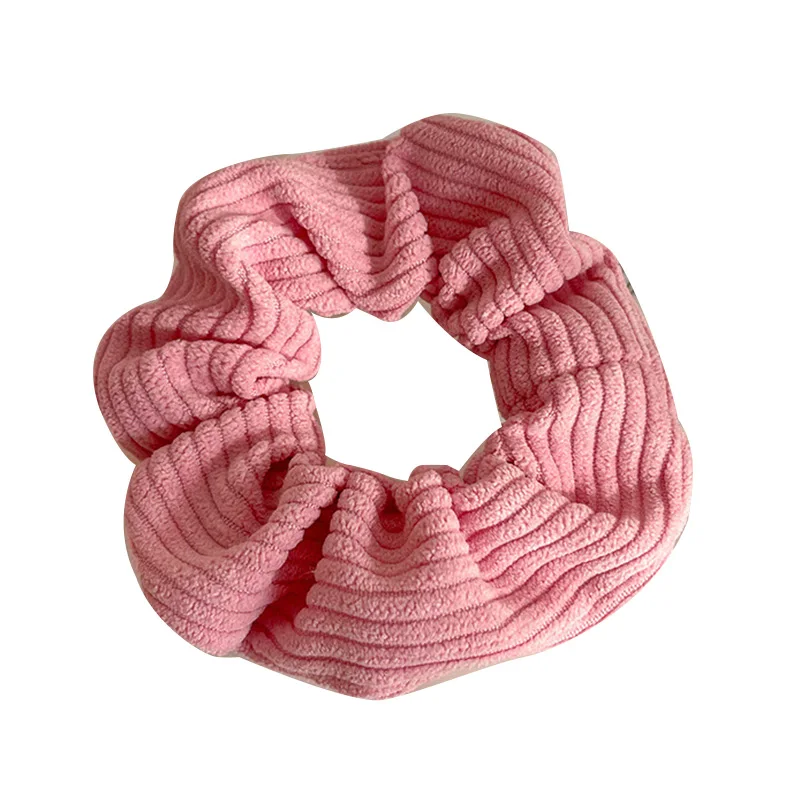 Vintage Plush Knitting  Elastic Hair Bands Women Scrunchie Rubber Band Ponytail Hold Pink Headwear Hair Clip Hair Accessories