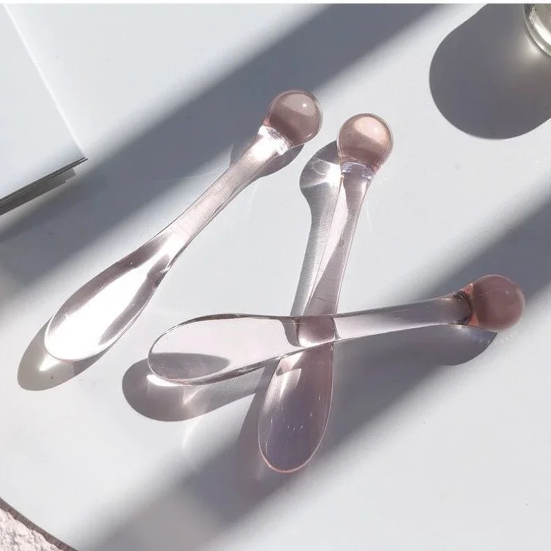 3pcs Acrylic Cosmetic Spatulas Scoop with Bottle,Face Cream Mask Mud Mixing Spoon,Beauty Tools Absorb Roller Facial Applicator