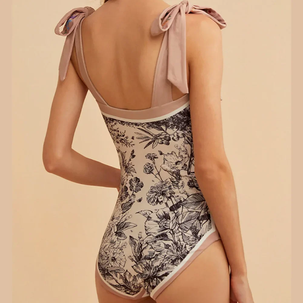 Reversible Tie-Shoulder Pink One Piece Triangle Micro Bikinis Sexy Low Waist Swimsuit Women With Cover Up String Bathing Suits image 5