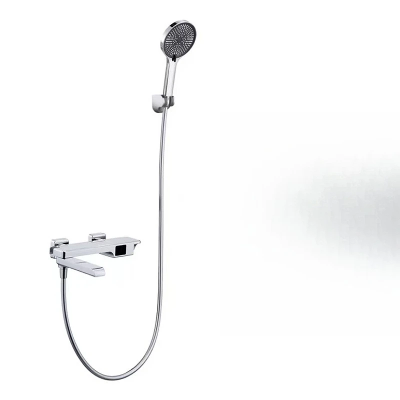

Foldable digital display, bathtub faucet, all-copper small apartment simple, hot and cold shower shower set